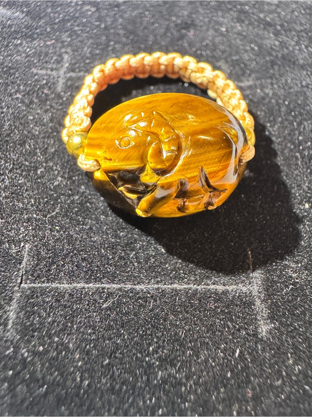 Size 8 Tiger's Eye Oval Statement Ring - Women Jewelry